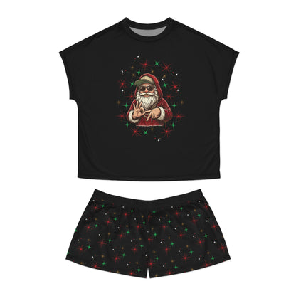 Santa Says 6/7 Pajama Set | Women’s Christmas Graphic Short Pajama Set by Subbin4Sanity