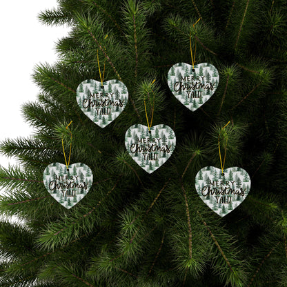 Merry Christmas Y’all Ceramic Ornament | Southern Holiday Tree Decor & Festive Keepsake by Subbin4Sanity