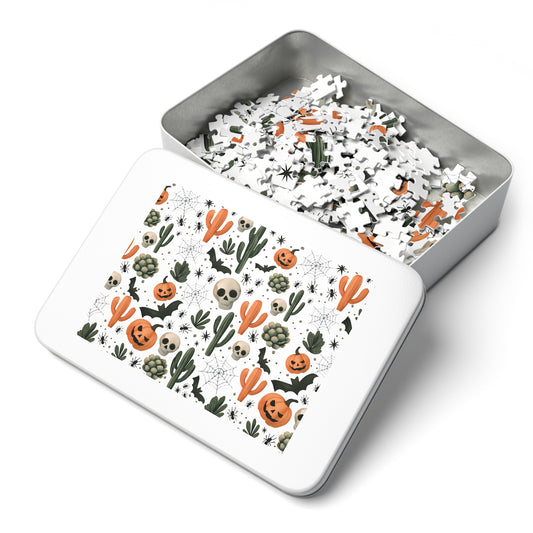Halloween Puzzle with Tin Box