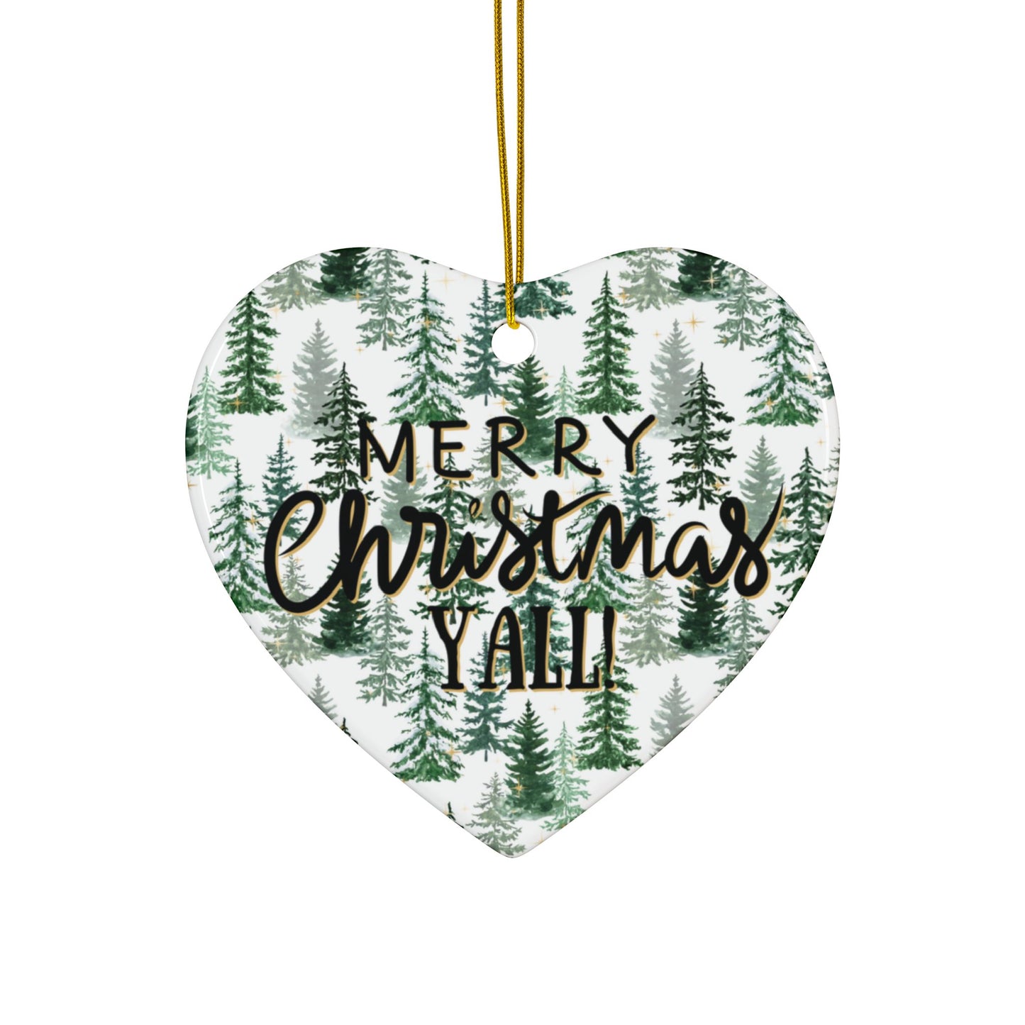 Merry Christmas Y’all Ceramic Ornament | Southern Holiday Tree Decor & Festive Keepsake by Subbin4Sanity