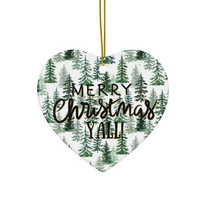 Merry Christmas Y’all Ceramic Ornament | Southern Holiday Tree Decor & Festive Keepsake by Subbin4Sanity