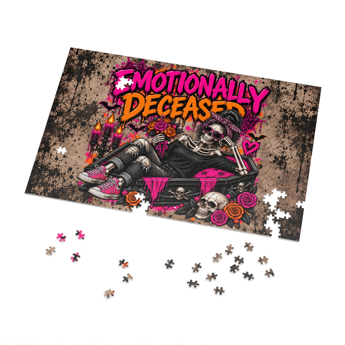 Emotionally Deceased Halloween Jigsaw Puzzle | Dark Humor Gothic Puzzle by Subbin4Sanity
