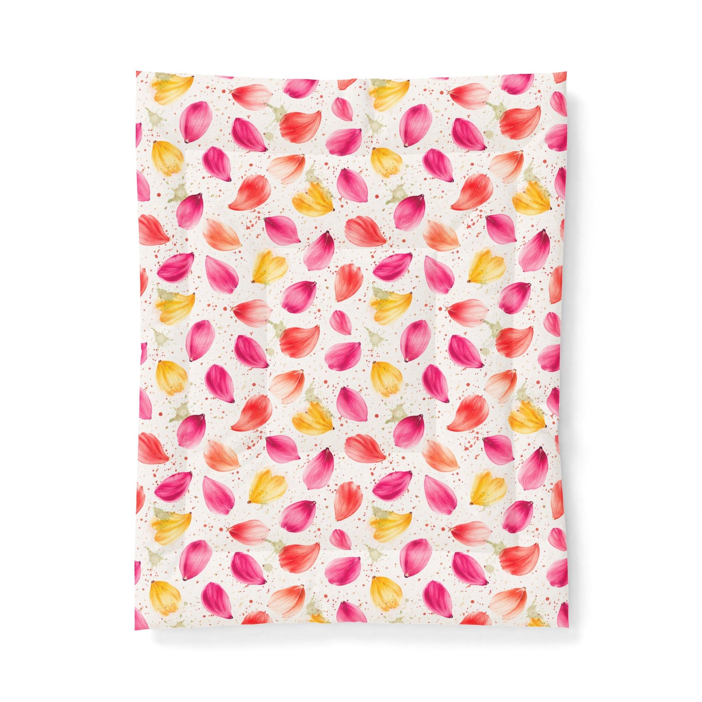 Watercolor Spring Petals Pattern – Splatter Bloom Collection – Comforter