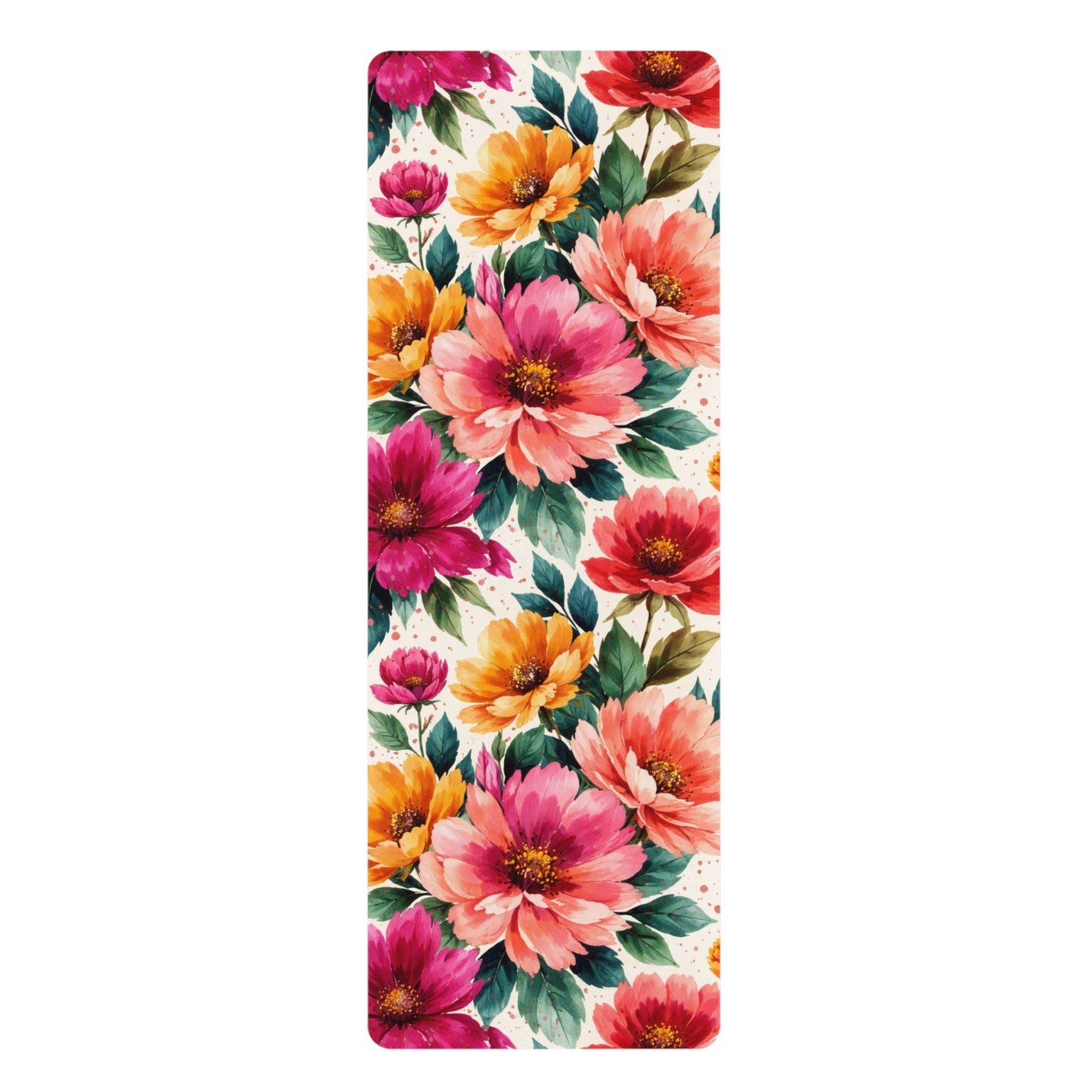 Electric Wildflower Garden Pattern – Splatter Bloom Collection - Rubber Yoga Mat