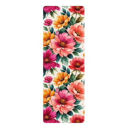 Electric Wildflower Garden Pattern – Splatter Bloom Collection - Rubber Yoga Mat