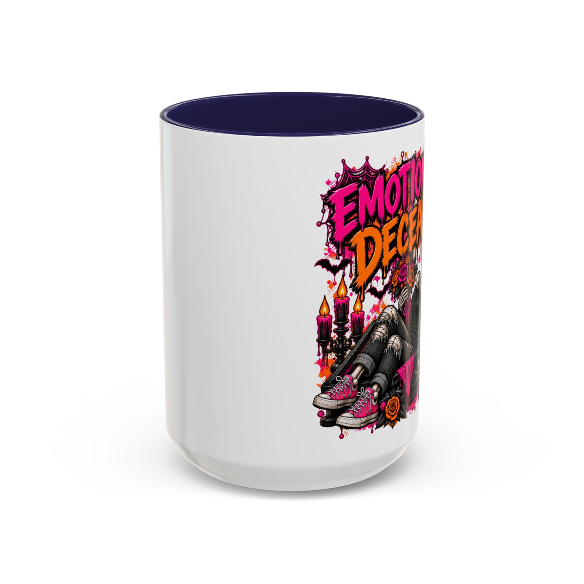 Emotionally Deceased Coffee Mug | Sarcastic Gothic Ceramic Mug by Subbin4Sanity