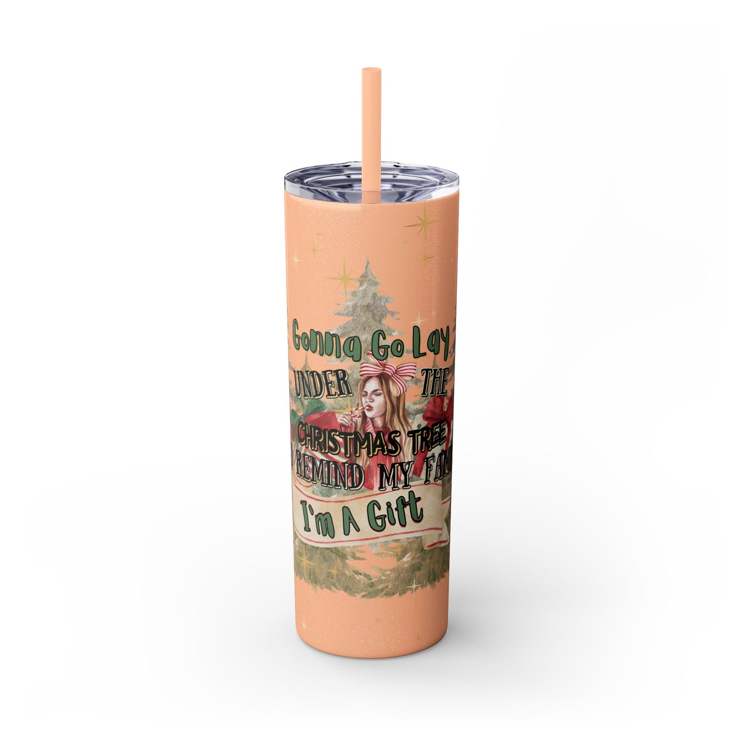 Christmas Skinny Tumbler with Straw, 20oz