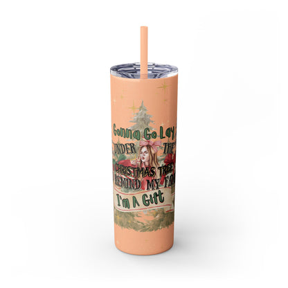 Christmas Skinny Tumbler with Straw, 20oz