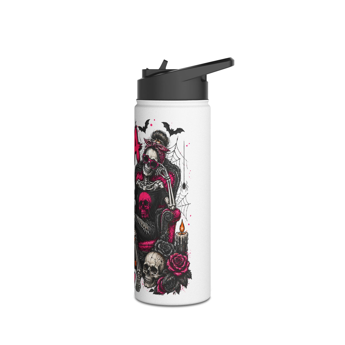 If Karma Needs Help Call Me Stainless Steel Water Bottle | Sarcastic Gothic Insulated Bottle by Subbin4Sanity