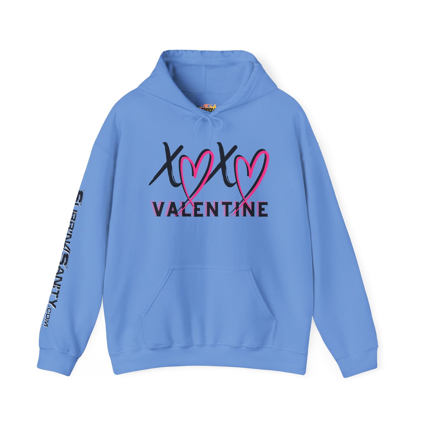 XOXO Valentine Hoodie | Cute Pink Heart Graphic Cozy Pullover by Subbin4Sanity