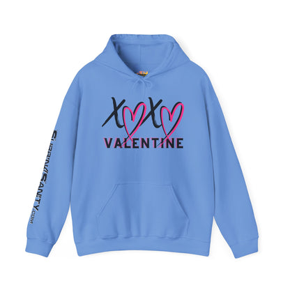 XOXO Valentine Hoodie | Cute Pink Heart Graphic Cozy Pullover by Subbin4Sanity