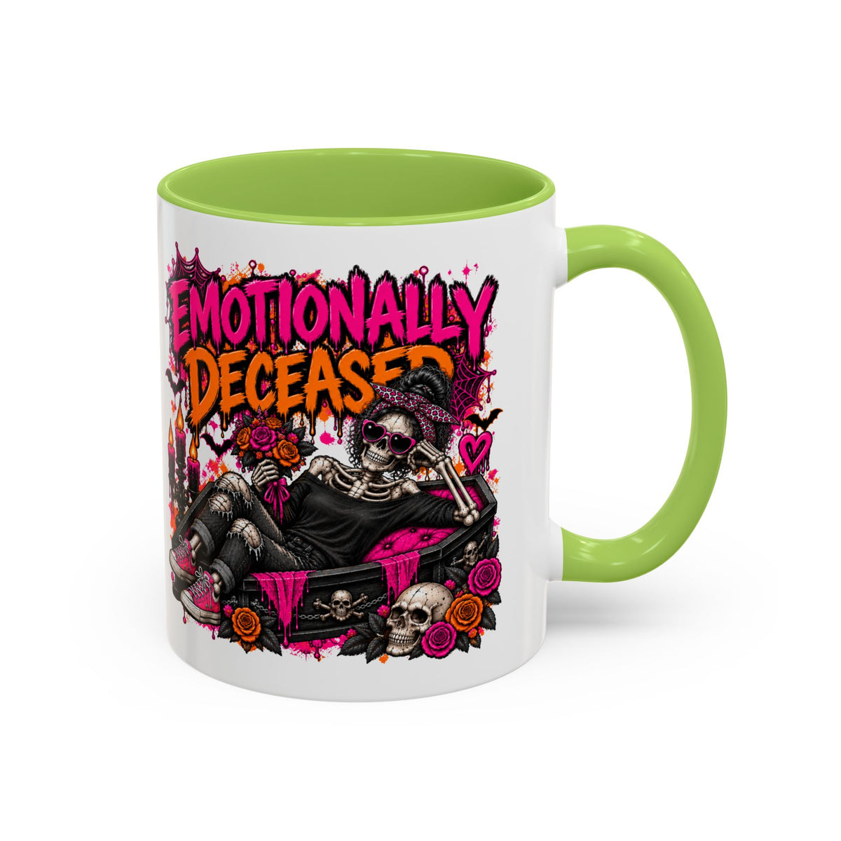 Emotionally Deceased Coffee Mug | Sarcastic Gothic Ceramic Mug by Subbin4Sanity
