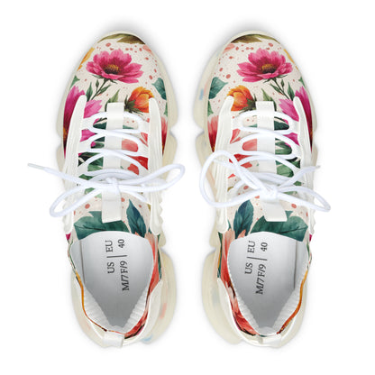 Electric Wildflower Garden Pattern – Splatter Bloom Collection — Lightweight Women's Breathable Athletic Mesh Sneakers