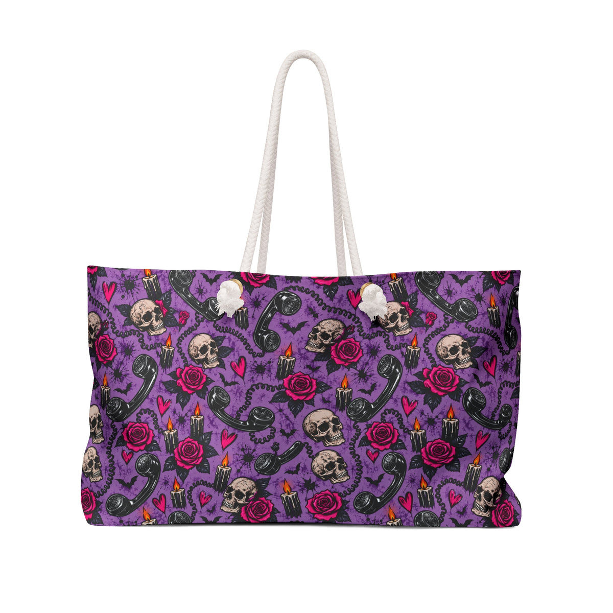 Karma’s Calling Weekender Bag | Skull & Rose Halloween Travel Tote by Subbin4Sanity