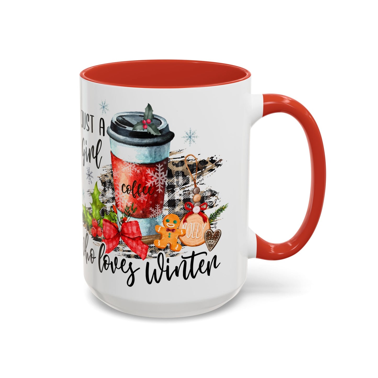 Christmas Coffee Mug, 11oz, "Just a girl who loves winter!"