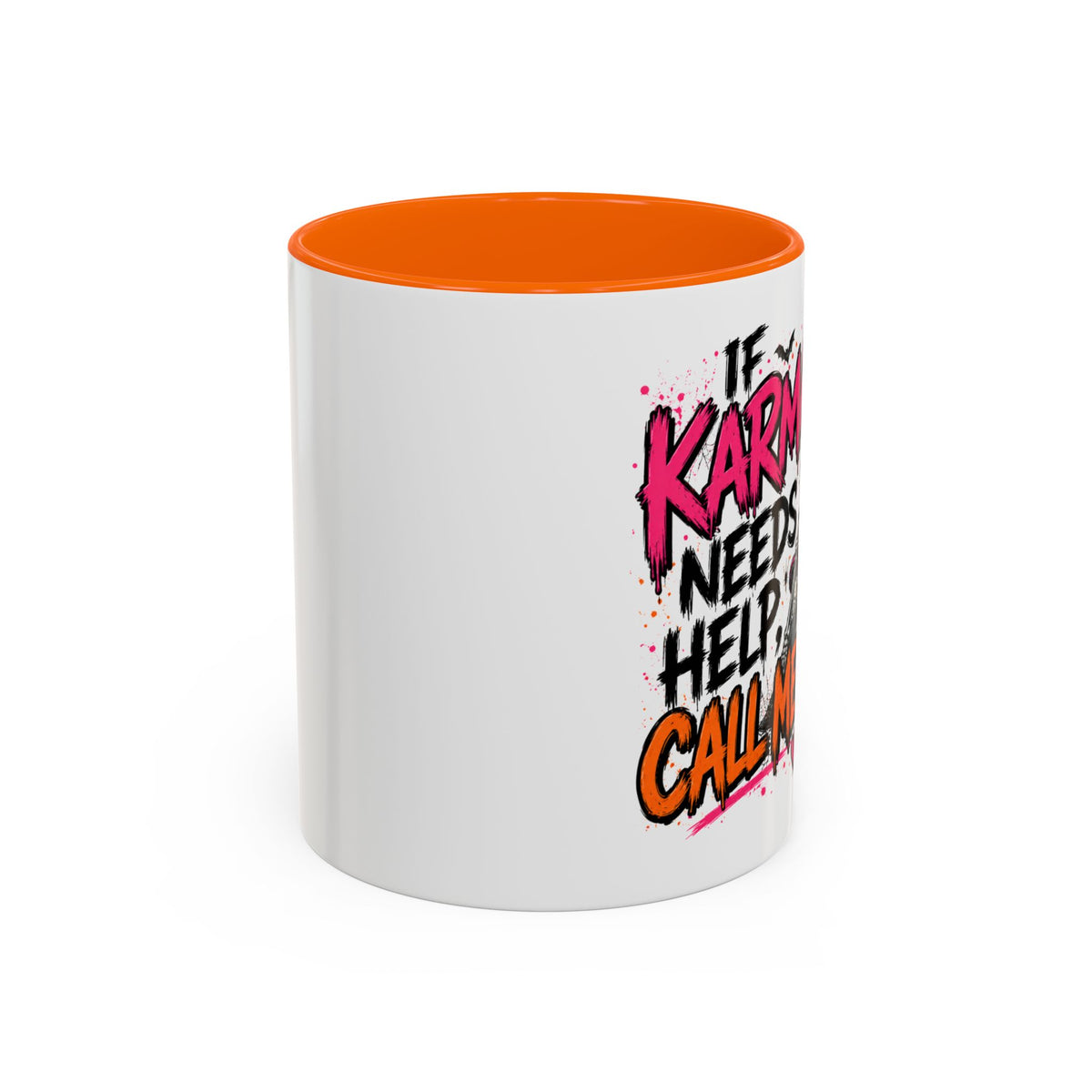 If Karma Needs Help Call Me Coffee Mug | Sarcastic Gothic Ceramic Mug by Subbin4Sanity
