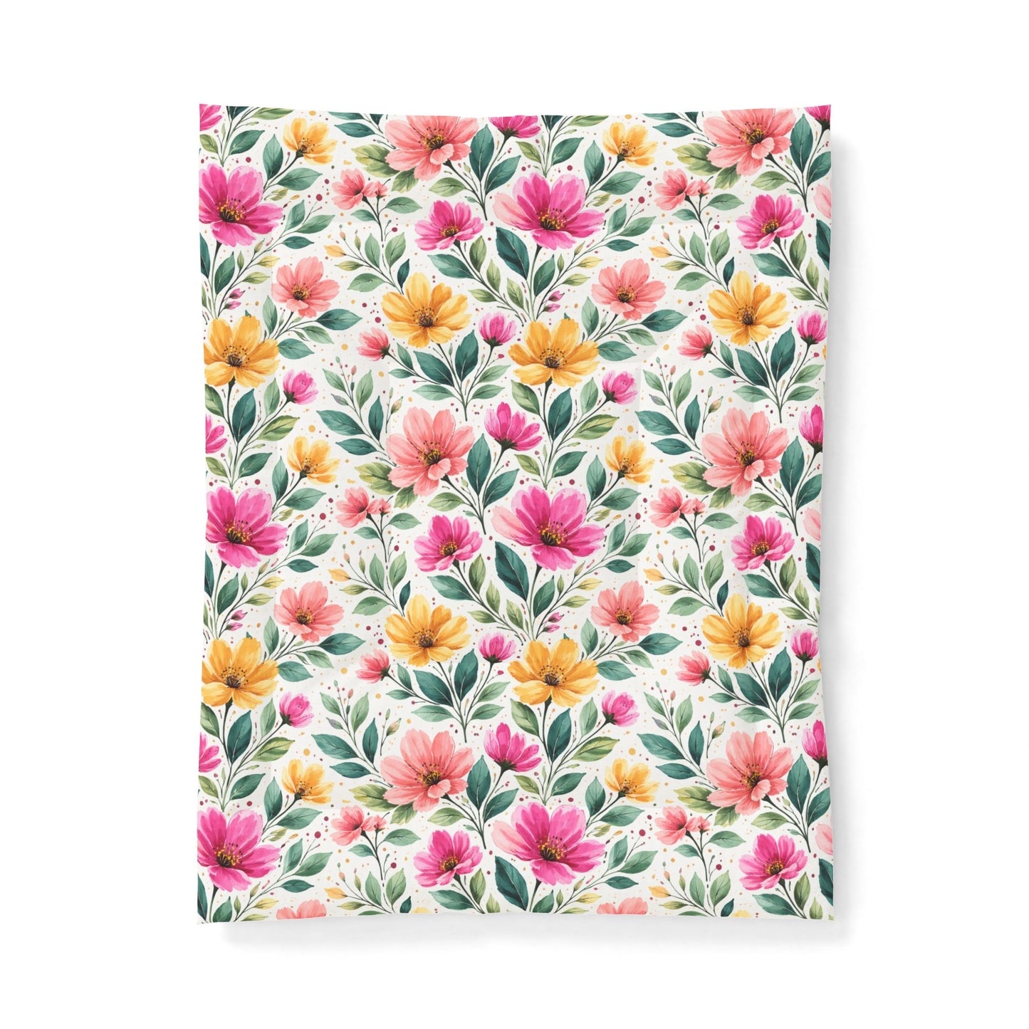 Watercolor Wildflower Garden Pattern – Splatter Bloom Collection – Comforter