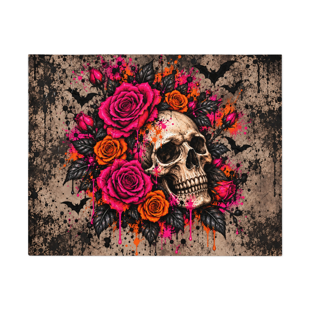 Deadly Blooms Halloween Jigsaw Puzzle | Gothic Floral Skull Puzzle by Subbin4Sanity