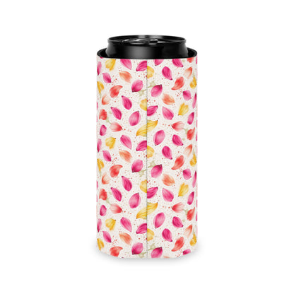 Watercolor Spring Petals Pattern – Splatter Bloom Collection — Lightweight Foam Grip Lined Koozie
