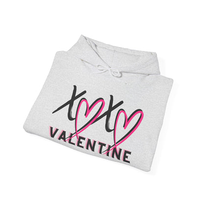 XOXO Valentine Hoodie | Cute Pink Heart Graphic Cozy Pullover by Subbin4Sanity