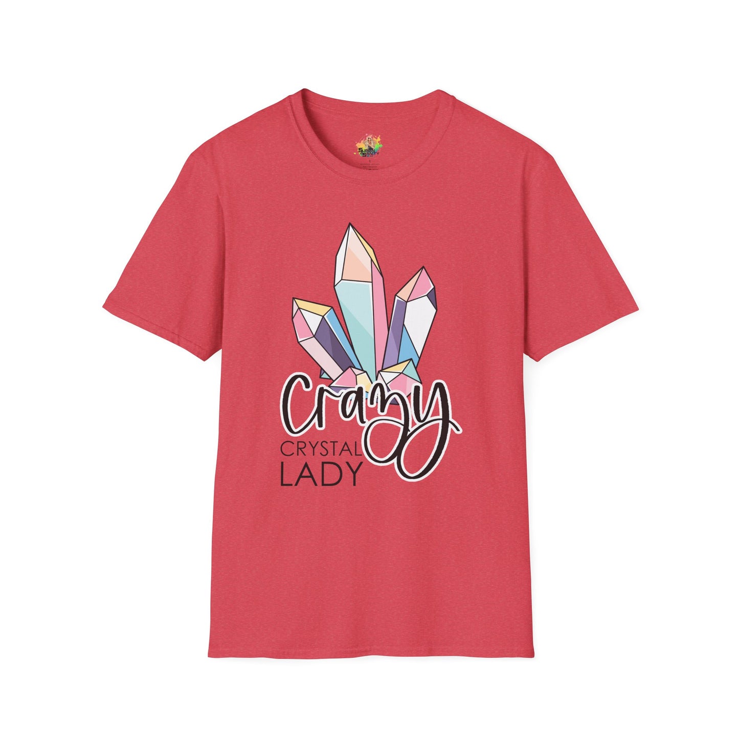 Crazy Crystal Lady Graphic T-Shirt | Funny Witchy Statement Tee by Subbin4Sanity