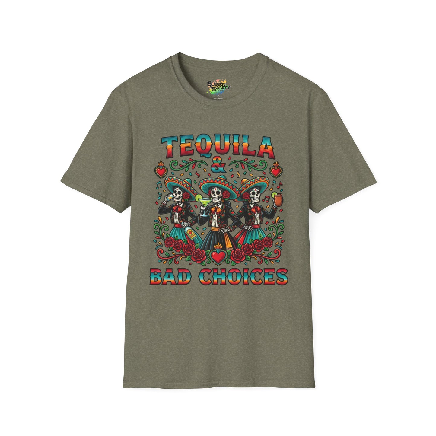 "Tequila & Bad Choices" | Unisex Softstyle T-Shirt