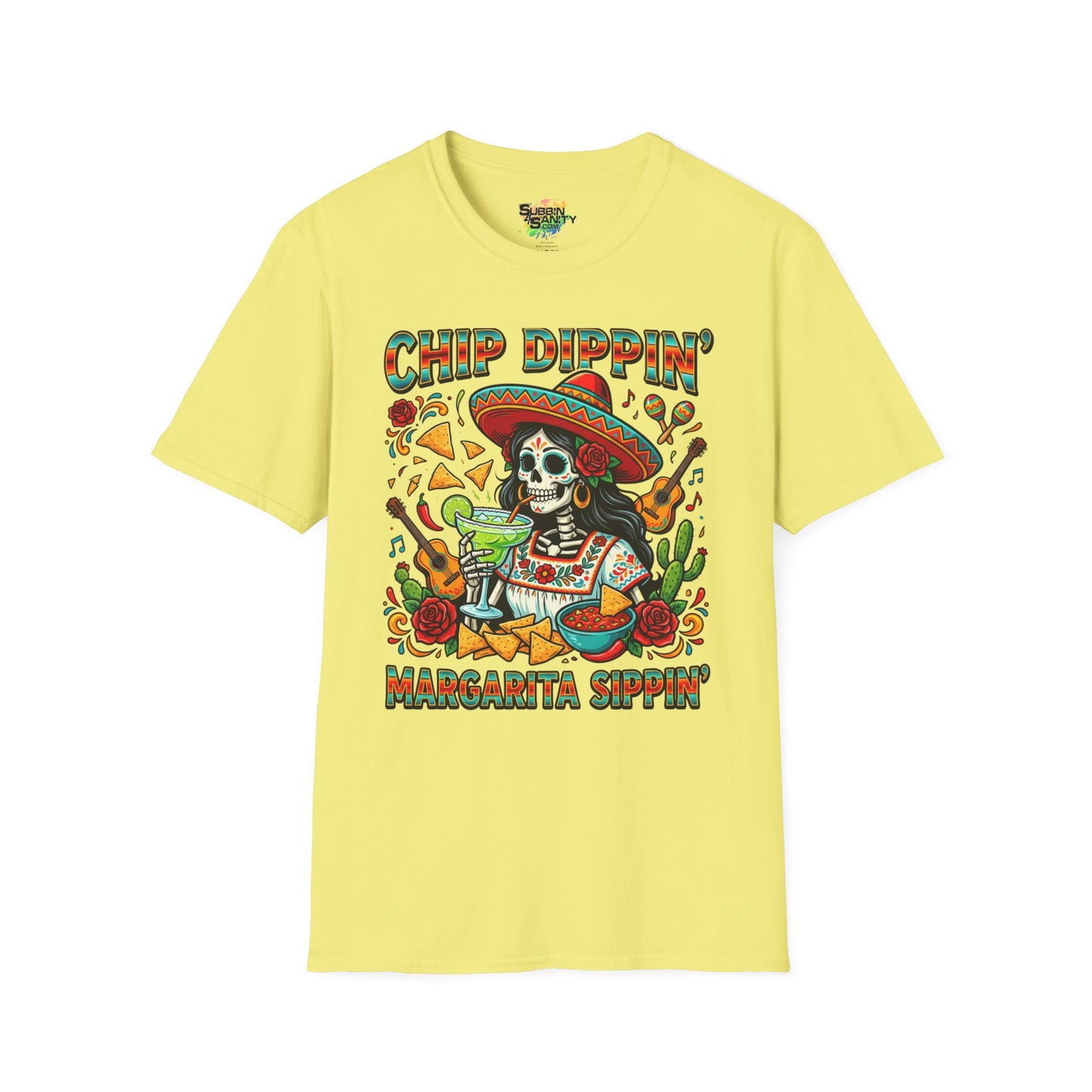 "Chip Dippin Margarita Sippin" (Square) | Unisex Softstyle T-Shirt