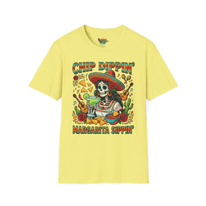 "Chip Dippin Margarita Sippin" (Square) | Unisex Softstyle T-Shirt