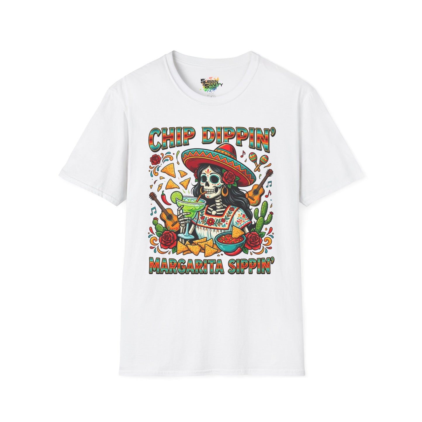 "Chip Dippin Margarita Sippin" (Square) | Unisex Softstyle T-Shirt