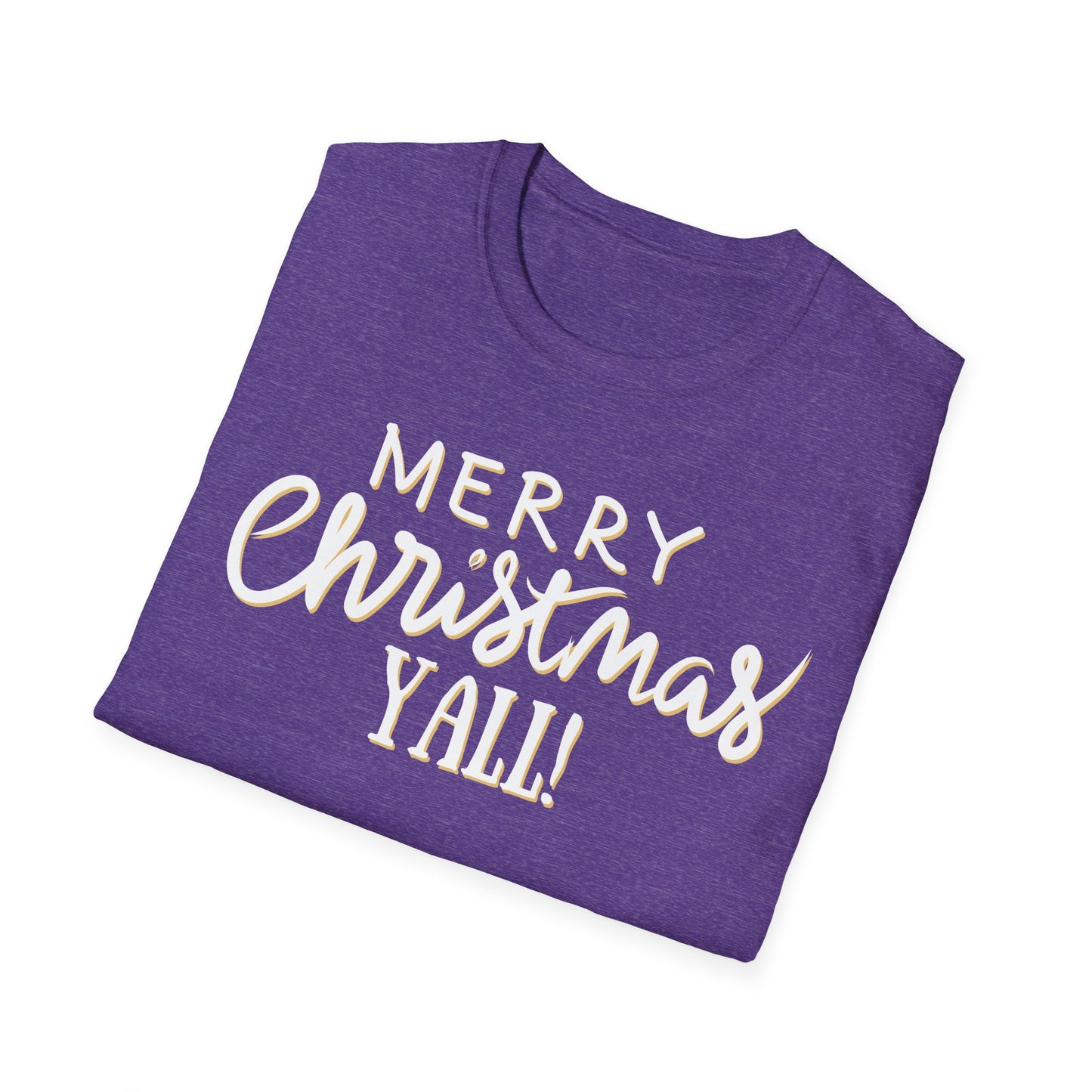 Merry Christmas Y’all Text Graphic T-Shirt | Southern Holiday Tee by Subbin4Sanity