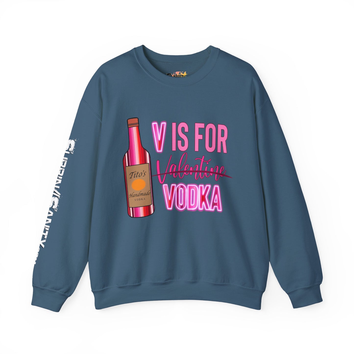 "V Is For Vodka" Valentine Sweatshirt — Cozy Valentine's Day Crewneck