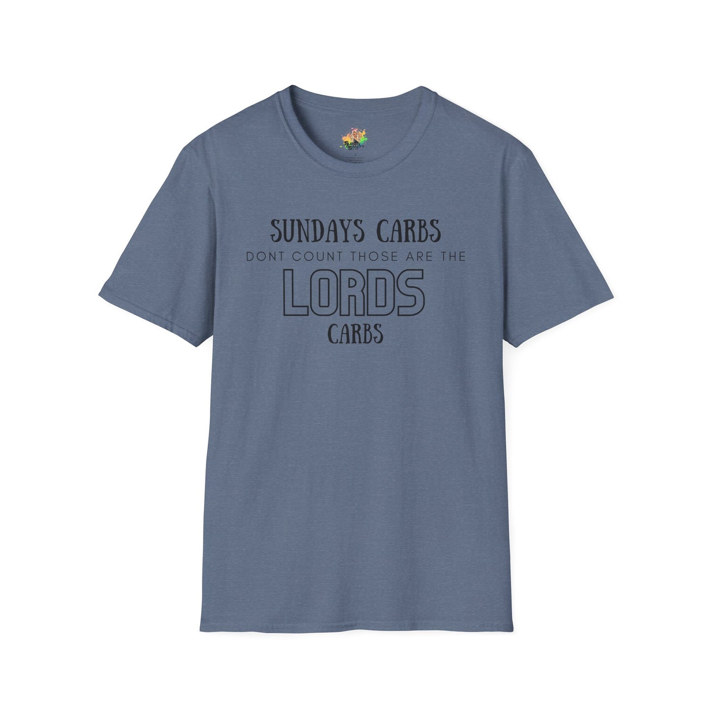 The Lord’s Carbs Graphic T-Shirt | Funny Food Lover Statement Tee by Subbin4Sanity