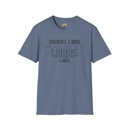 The Lord’s Carbs Graphic T-Shirt | Funny Food Lover Statement Tee by Subbin4Sanity