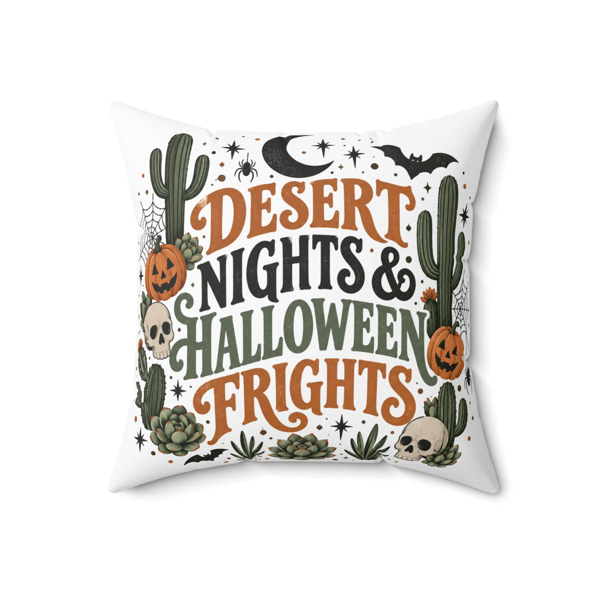 Desert Nights & Halloween Frights Double-Sided Pillowcase & Insert | Boho Halloween Decor by Subbin4Sanity