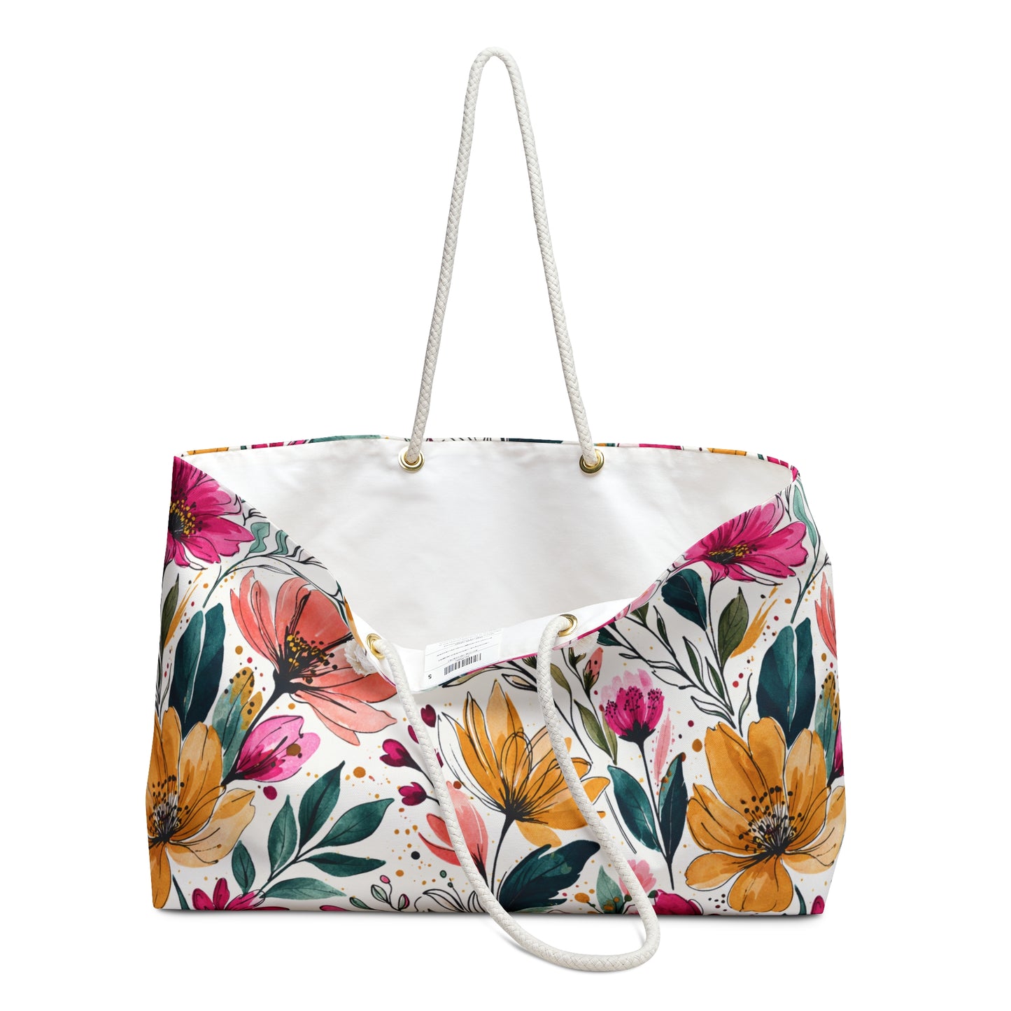Modern Botanical Wildflower Pattern – Splatter Bloom Collection – Weekender Travel Tote Bag