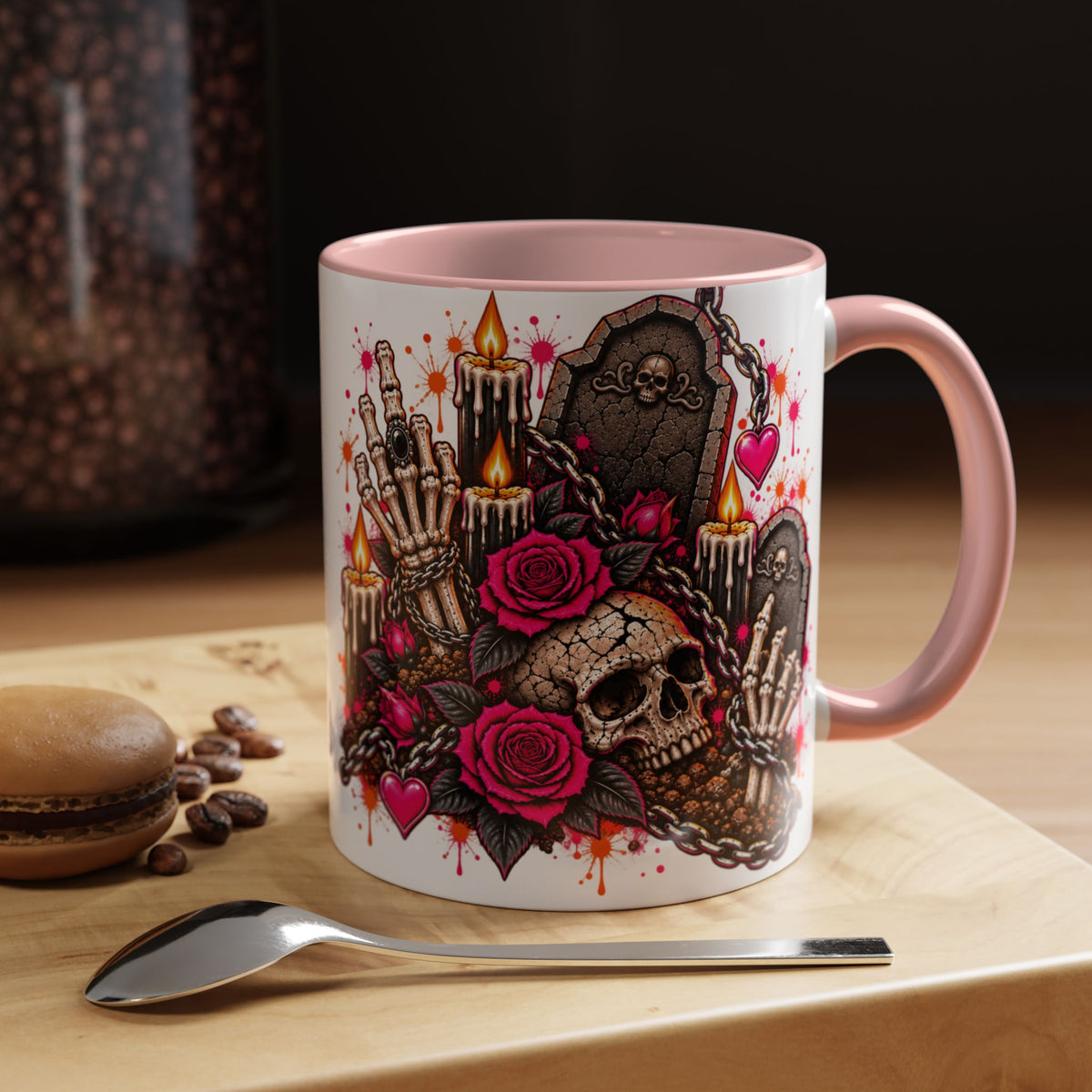 Dirt & Defiance Coffee Mug | Gothic Skull & Coffin Ceramic Mug by Subbin4Sanity