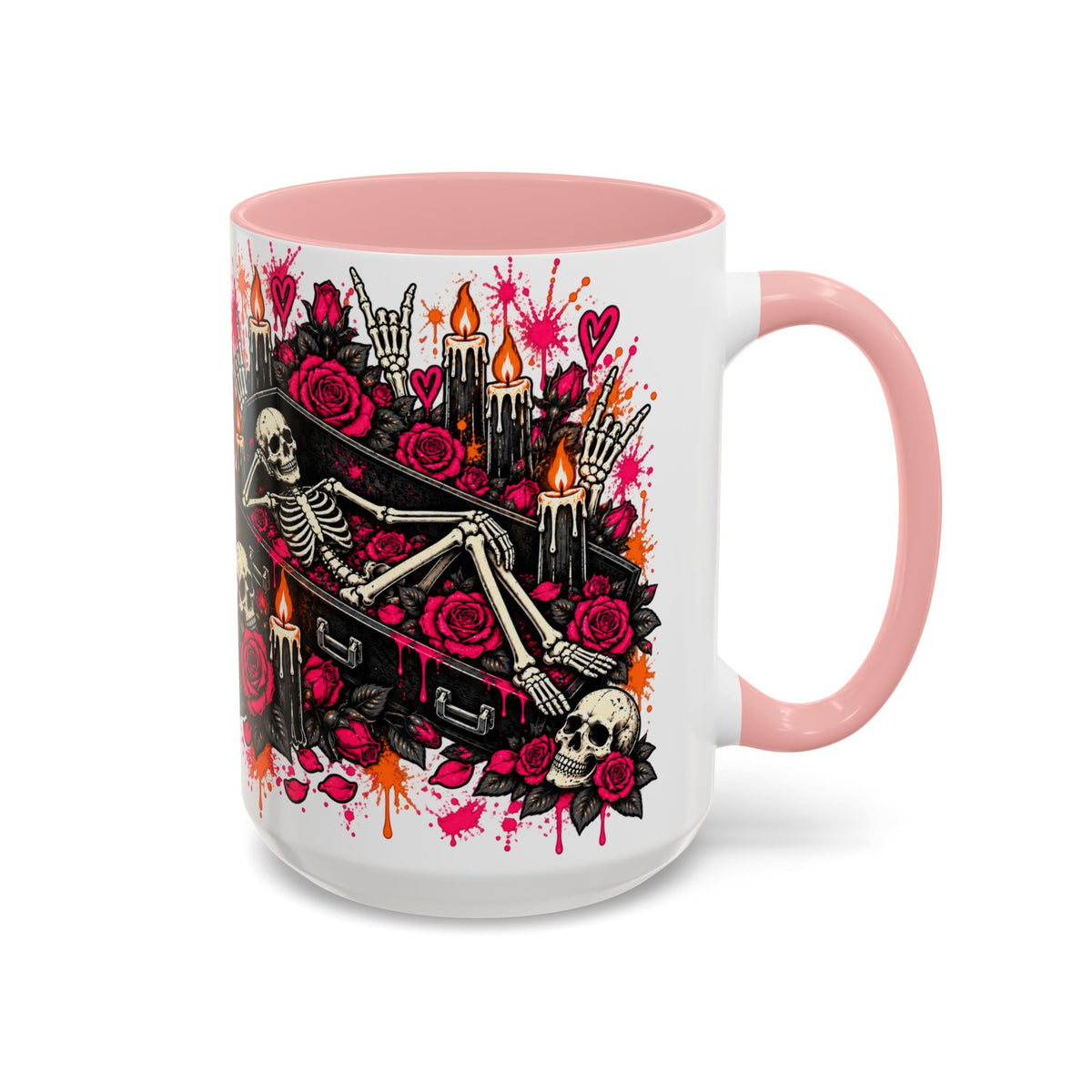 Dead & Unbothered Coffee Mug | Gothic Skeleton Ceramic Mug by Subbin4Sanity