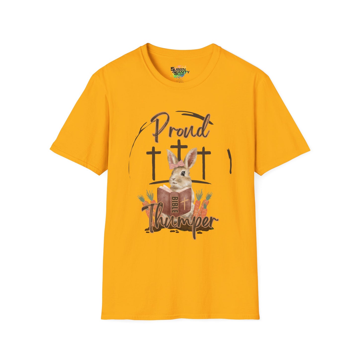 "Proud Bible Thumper" Faith T-Shirt – Cute Graphic Tee | Unisex Softstyle Easter Day Shirt