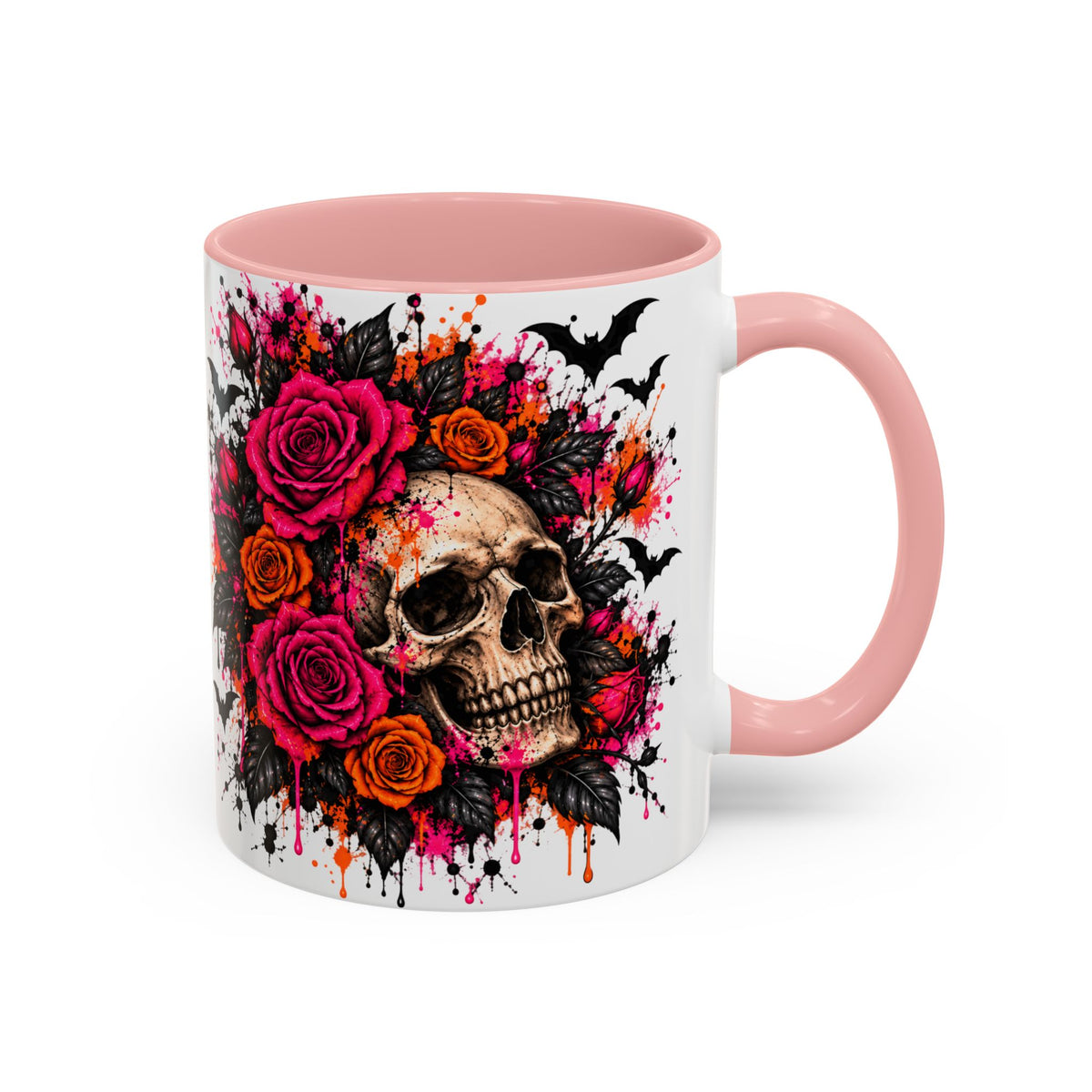Deadly Blooms Coffee Mug | Gothic Floral Skull Ceramic Mug by Subbin4Sanity