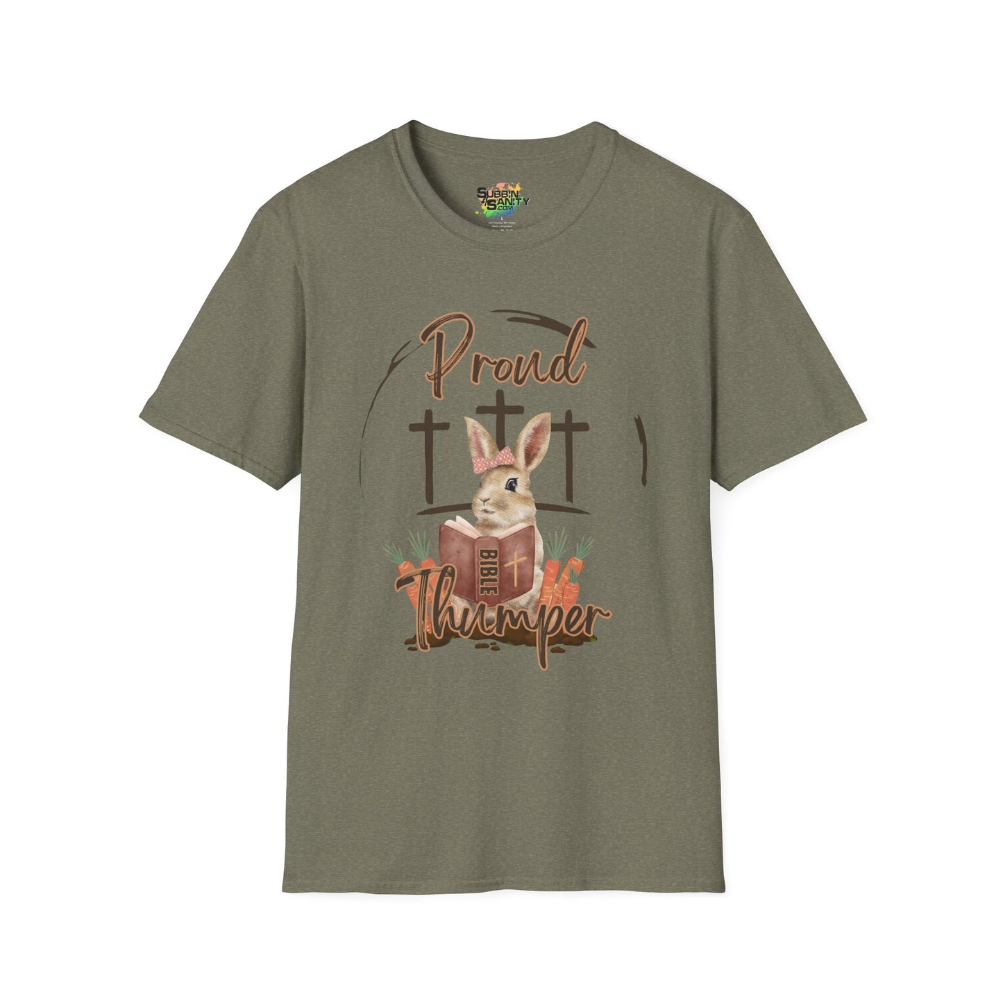 "Proud Bible Thumper" Faith T-Shirt – Cute Graphic Tee | Unisex Softstyle Easter Day Shirt