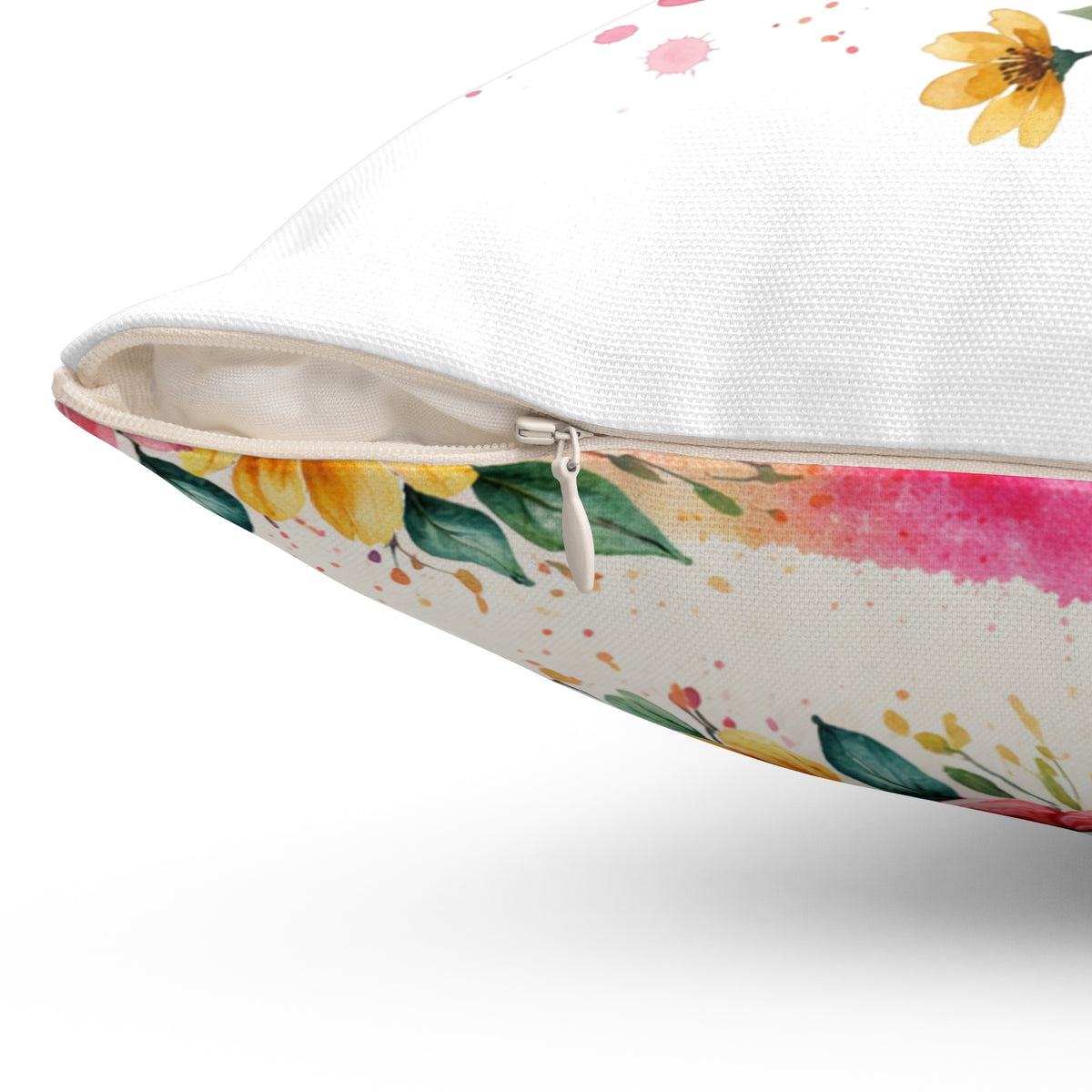 Catch Me In My Bloom Era Double-Sided Throw Pillow | Floral Spring Statement Pillow by Subbin4Sanity