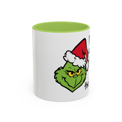 Christmas Coffee Mug, 11oz, "100% Grinch"