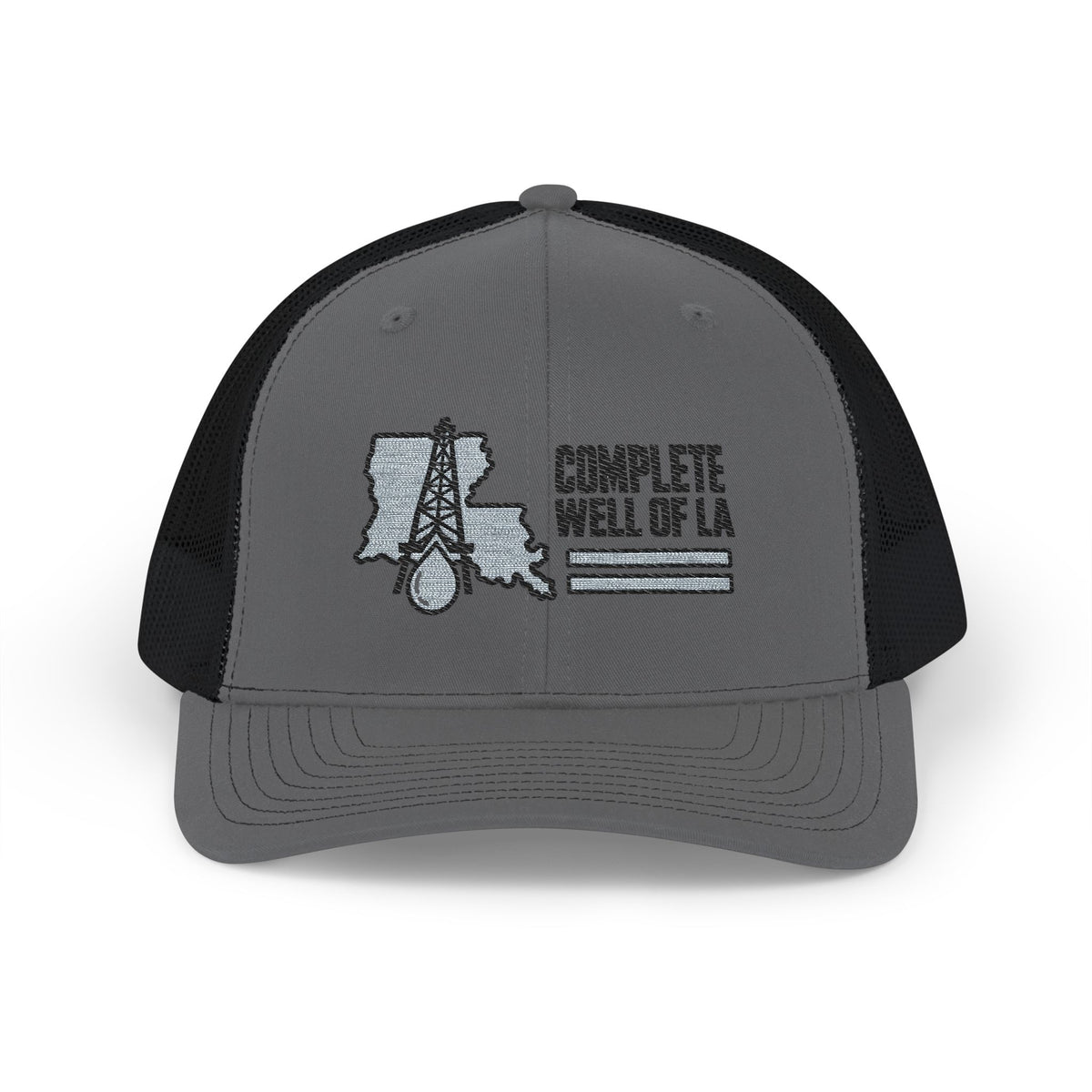 Complete Well of LA Custom Snapback Trucker Hat | Grey/Black Center Logo Embroidery by Subbin4Sanity