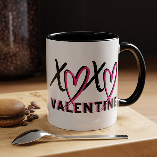 XOXO Valentine Accent Coffee Mug — 11oz & 15oz