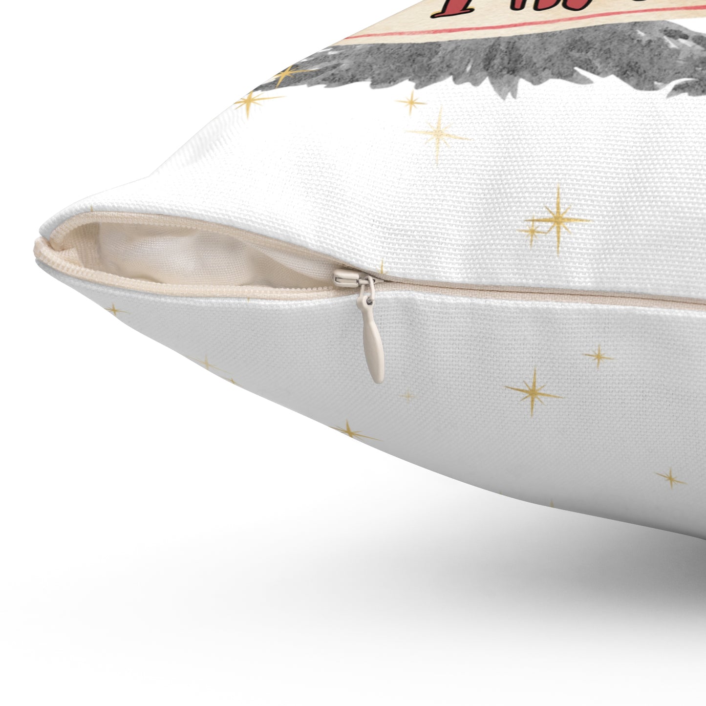 Christmas white Pillow Case & Pillow Insert with star pattern "im gunna lay under the christmas tree and remind my family ima gift"