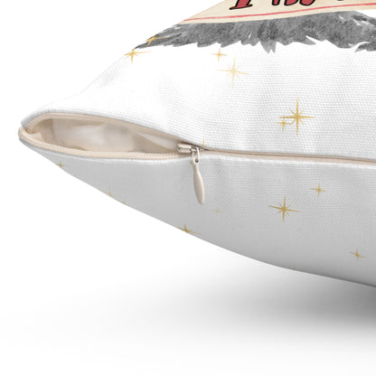 Christmas white Pillow Case & Pillow Insert with star pattern "im gunna lay under the christmas tree and remind my family ima gift"