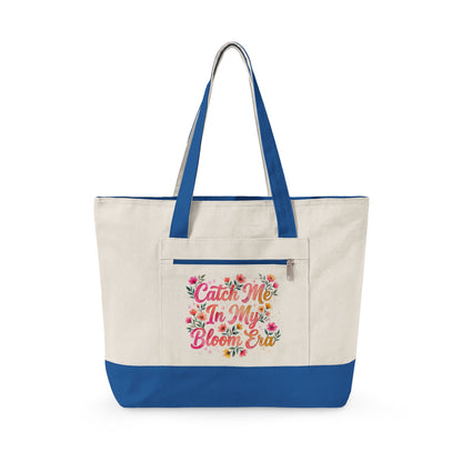 "Catch Me In My Bloom Era" — Zippered Tote Bag