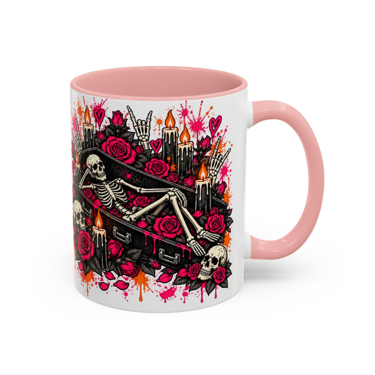 Dead & Unbothered Coffee Mug | Gothic Skeleton Ceramic Mug by Subbin4Sanity
