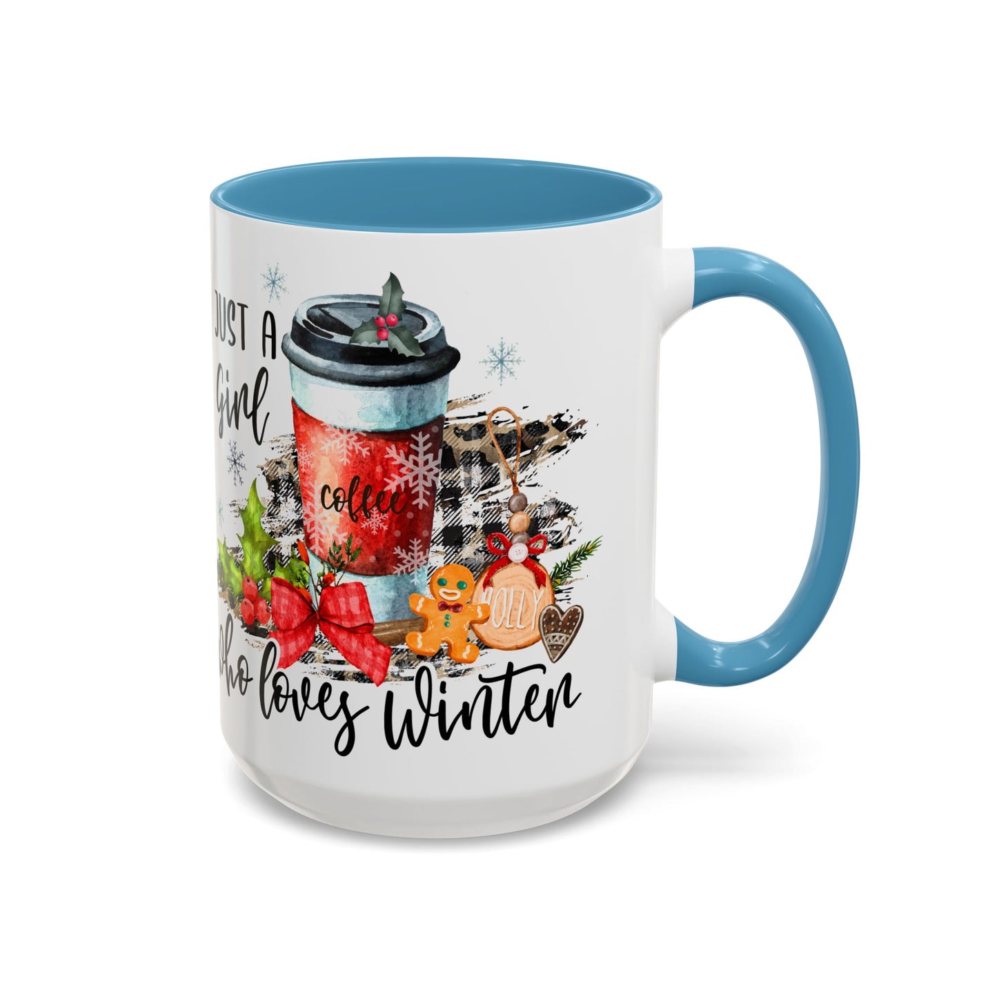 Christmas Coffee Mug, 11oz, "Just a girl who loves winter!"