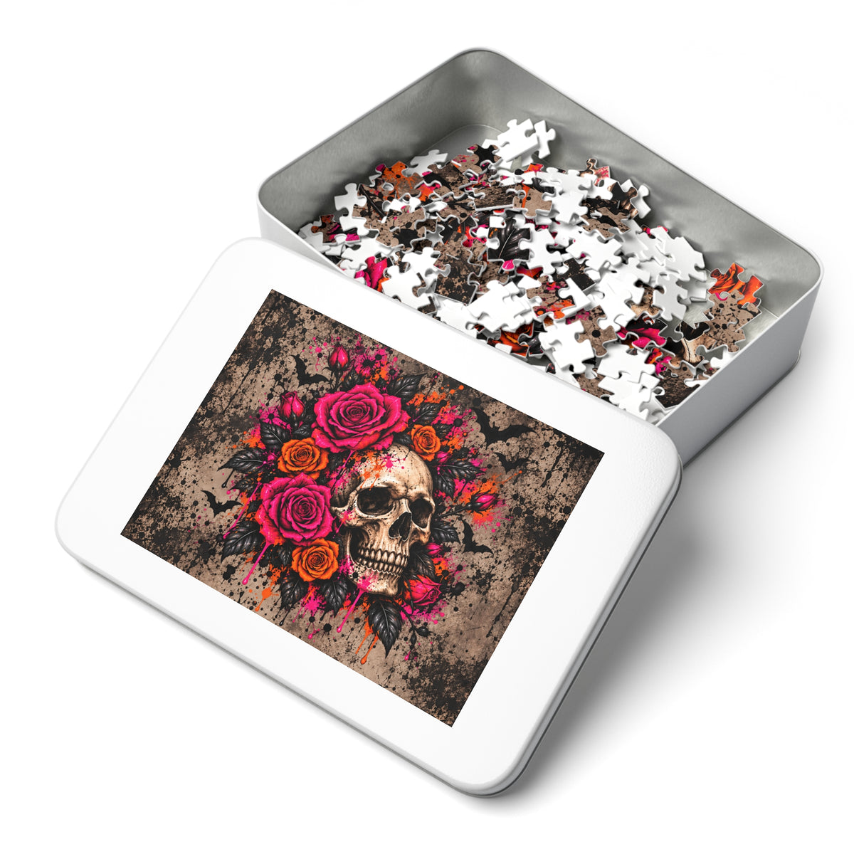 Deadly Blooms Halloween Jigsaw Puzzle | Gothic Floral Skull Puzzle by Subbin4Sanity